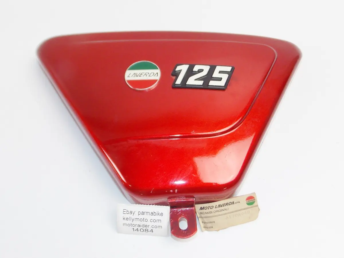 Oem Laverda Lz 125 175 Rh Frame Side Cover Panel Red 61706048 61 706 048+Emblems 1