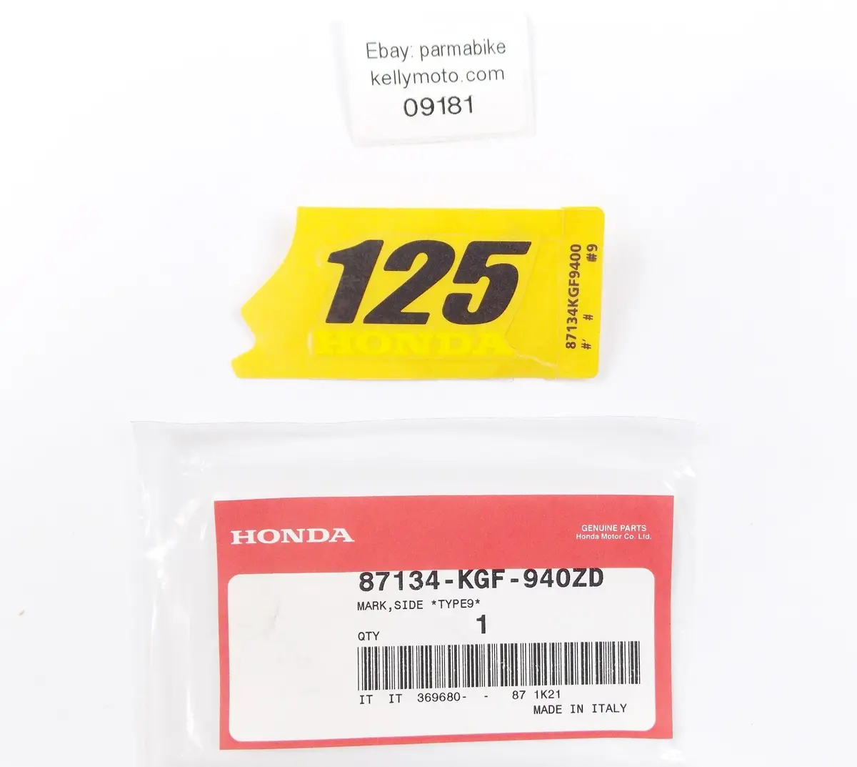 Nos Oem 2002 Honda Nes125 Side Cover Type 9 Emblem Decal Logo  87134-Kgf-940Zd 1