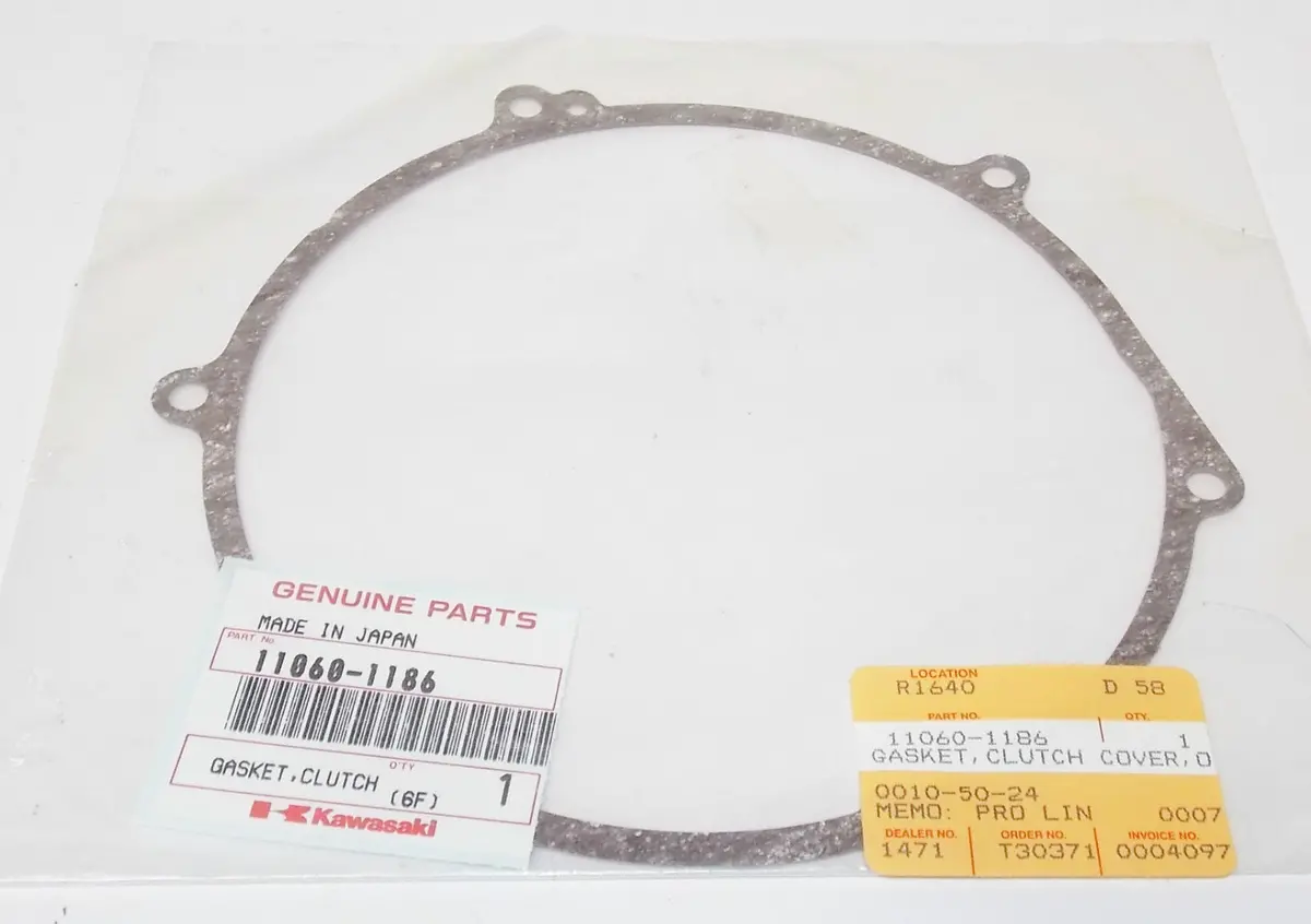 Nos Oem New Kawasaki 1992 1993 Kx250 Clutch Cover Gasket Seal 11060-1186 1