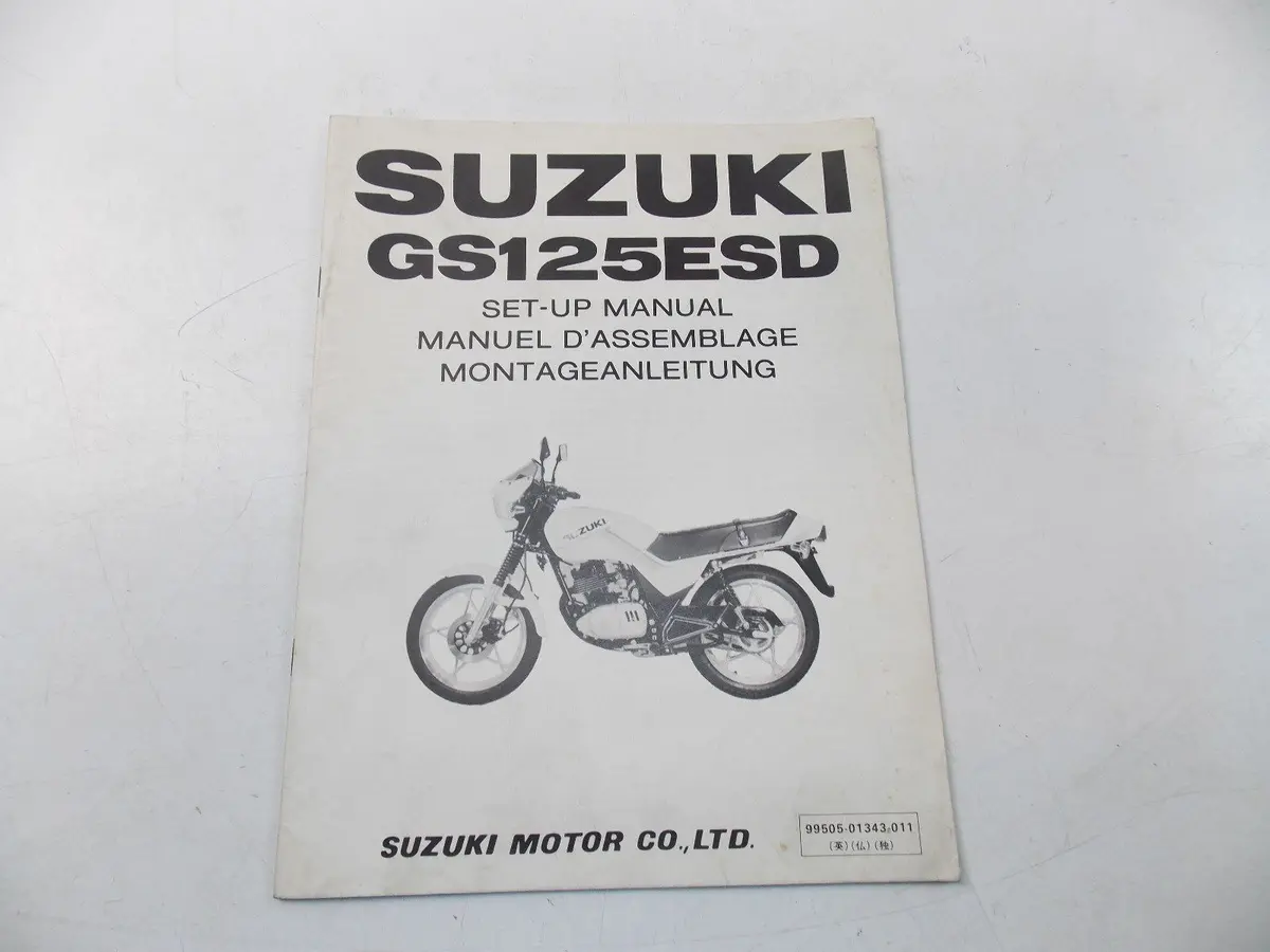 New Suzuki 1982 Setup Manual Gs125esd English French German  99505-01343-011 1