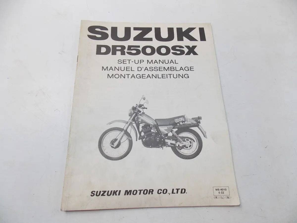 New Suzuki 1981 Setup Manual Dr500sx English French German  Ms-4010E-22 1