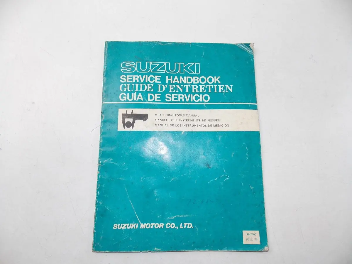 New Suzuki 1980 Service Handbook Measuring Tools English French Italian Sb-7100 1