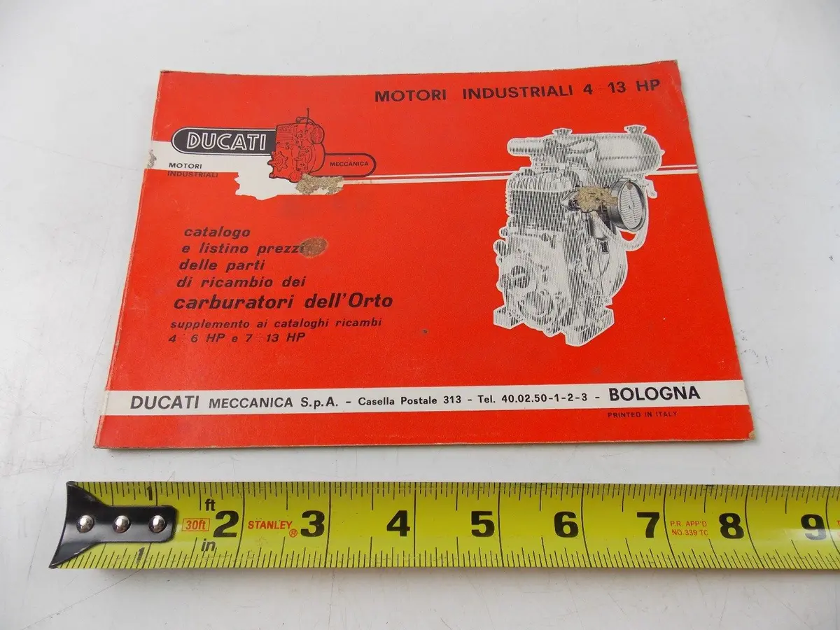 New Ducati 1964 Industrial Motor 4 13 Hp Dellorto Carburetor Price List Catalog 1
