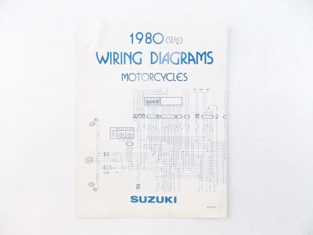 Nos Oem Suzuki 1980 Wiring Diagram Booklet Manual English Sr-0022 1