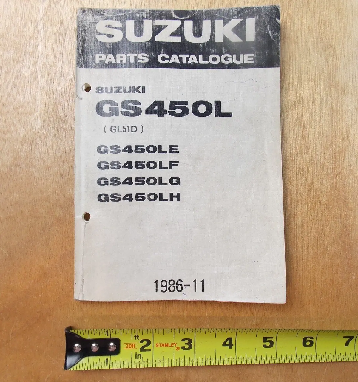Used Suzuki 1986-11 Parts Catalogue Book  Gs450l/Le/Lf/Lg/Lh  9900B-30053-010 1