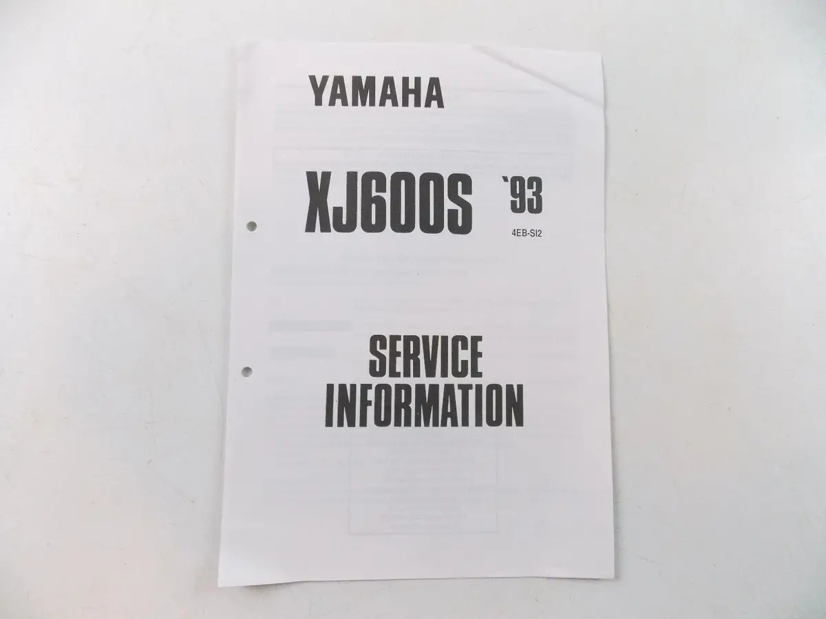 Nos Yamaha  1993  Service Information Manual Xj600s 1