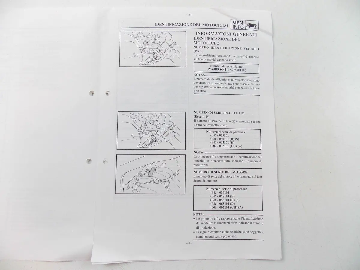 Nos Yamaha 1993 Service Information Manual Xj600s 2