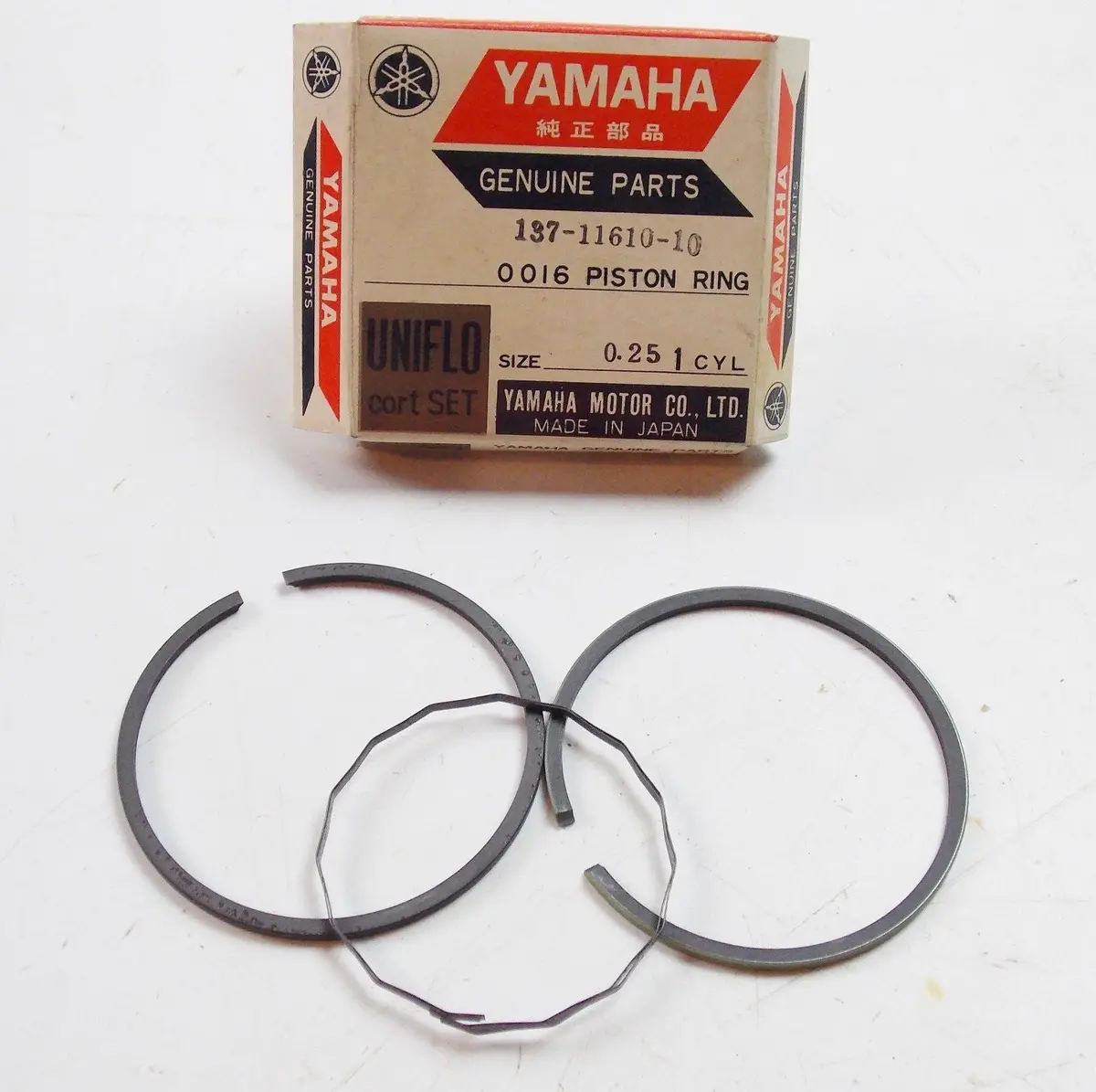 Nos Yamaha 1966  Piston Ring Set 1St Over 0.25 Ya6 Ya7  137-11610-10 1
