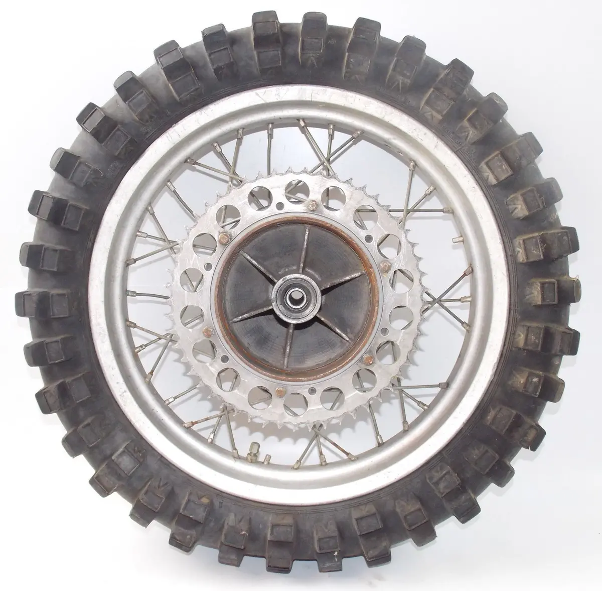 1970'S Husqarna 18" Rear Wheel Rim Tire Sprocket 56 Teeth Cr Wr 250 450 360 1
