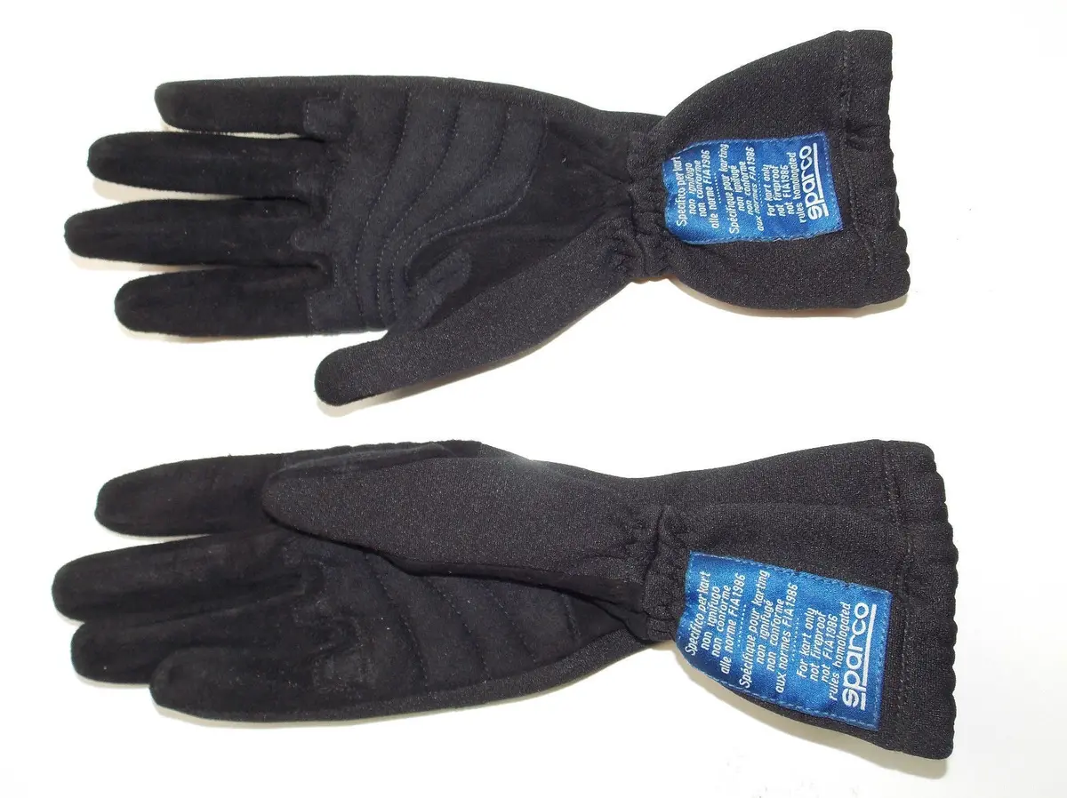 Sparco Kart Driving Black Gloves Small Size 3 Racing Karting 2
