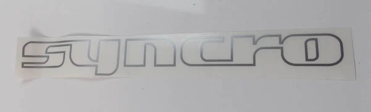 "Syncro" Sticker Decal Silver 1980'S Volkswagen Vw Westfalia Vanagon Van Camper 1