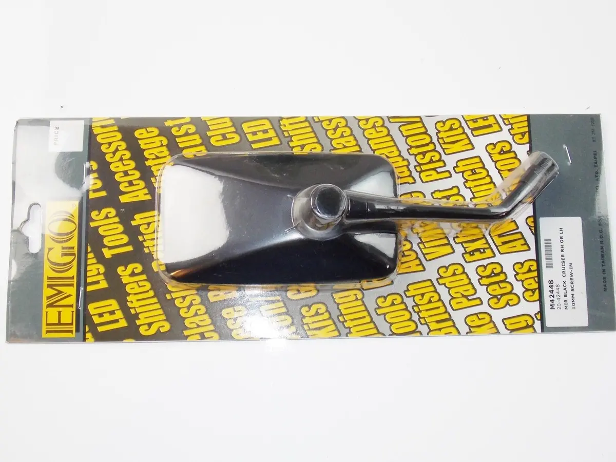 Emgo Black Universal Mirror Cruiser Rh/Lh 10Mm Screw-In # 20-42448 1