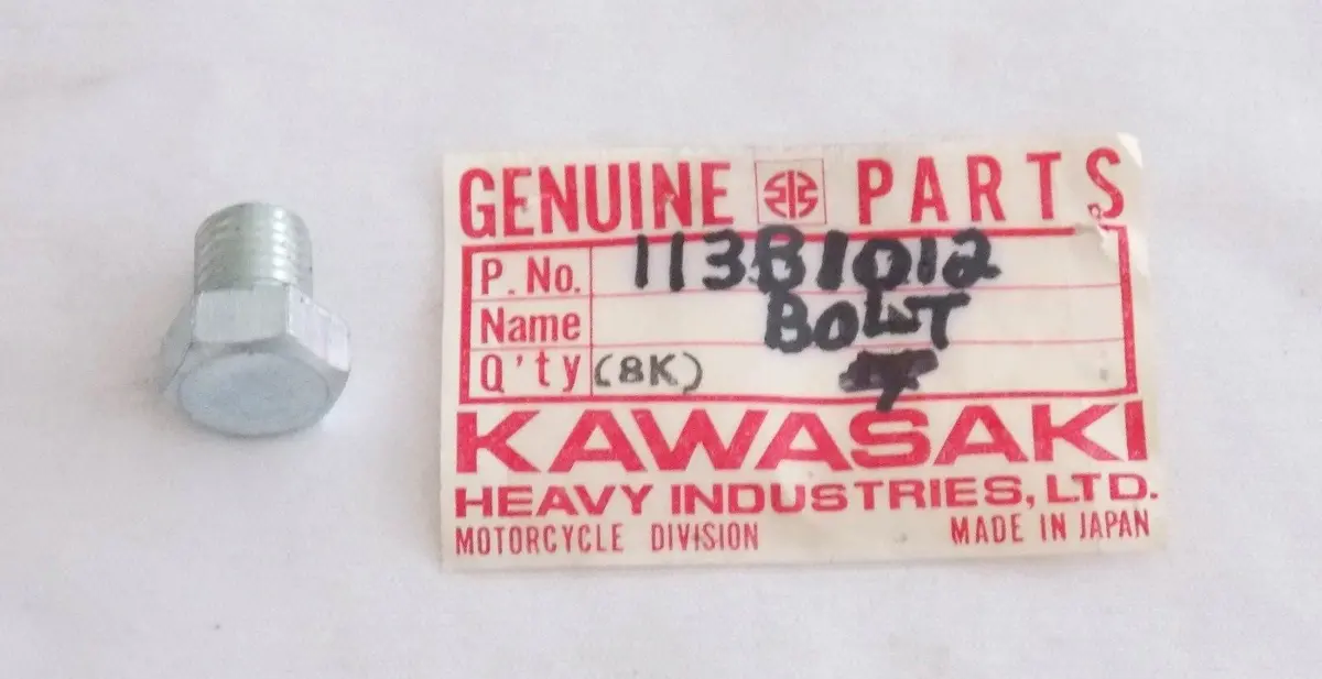 Nos Kawasaki 1966 1967 1968 1969 Hex Head Bolt 10X12  W1 W2 113B1012 1