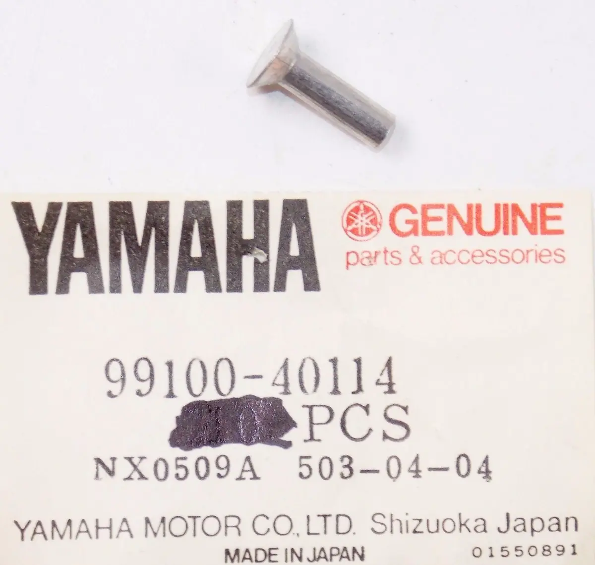Nos Yamaha 1975-1983 Gpx338g Gpx433g Ex440 Ex340a Rivet Flat Head 99100-40114 1