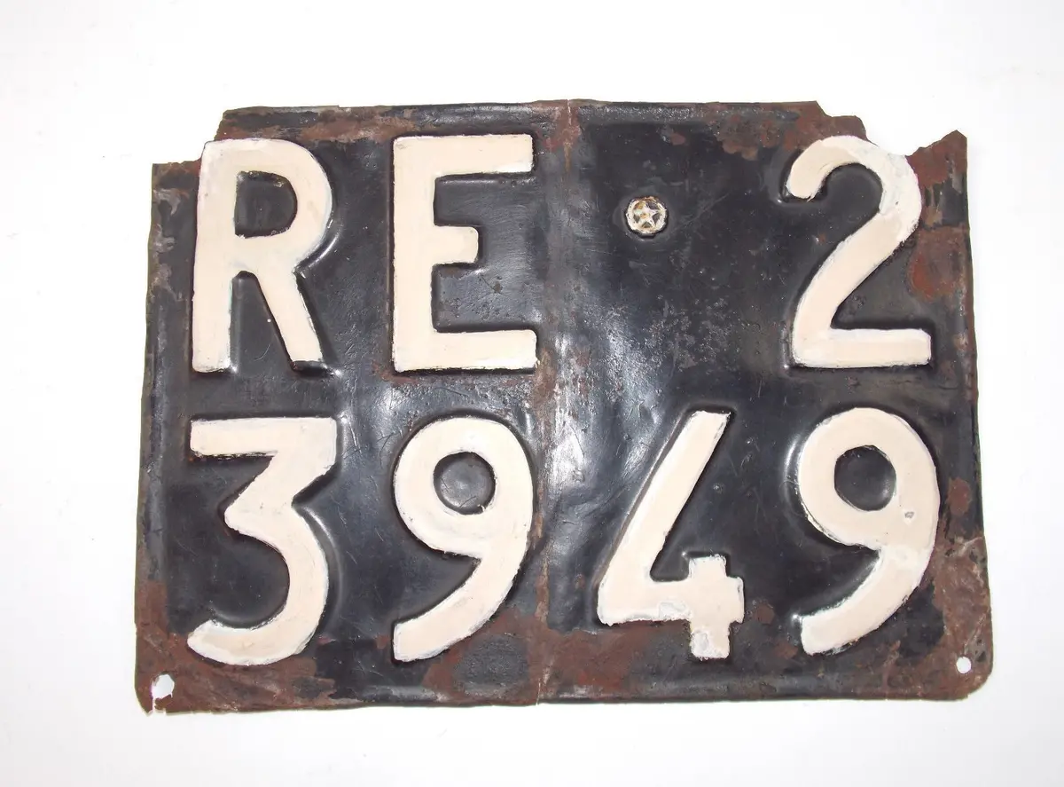 1950'S Vintage Italian Steel License Plate Rear Scaglietti Osca Maserati Ferrari 1