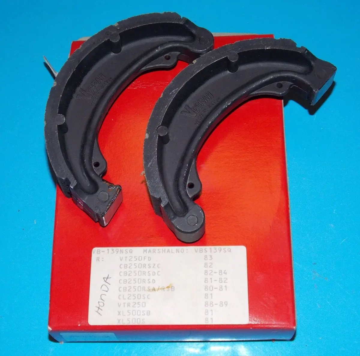 Nos Vesrah Brake Shoes Vb 139Sq Fits Honda Vt250 Cb250 Cl250 1980-1984 1988 1989 1