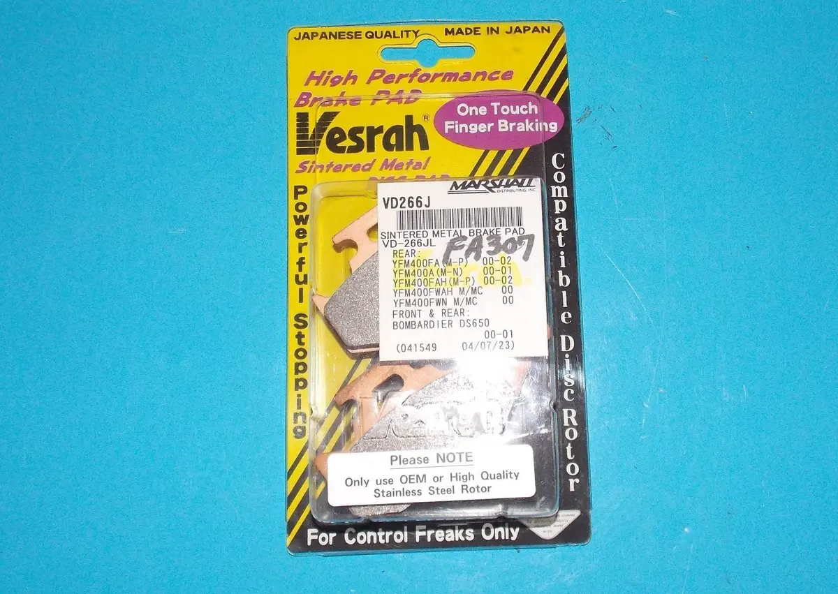 Nos Vesrah Vd-134Jl Brake Pads Fits Honda 1983-1989 Xl600 Xr250/500/600 Trx250 1