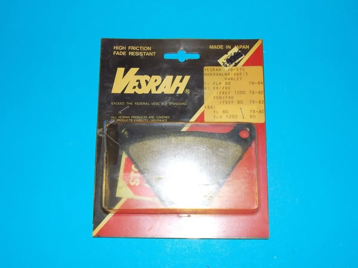 Nos Vesrah Brake Pads Vd-908 Fits Harley1978-1985  Xh1000 Xls1000 Fx1200 1