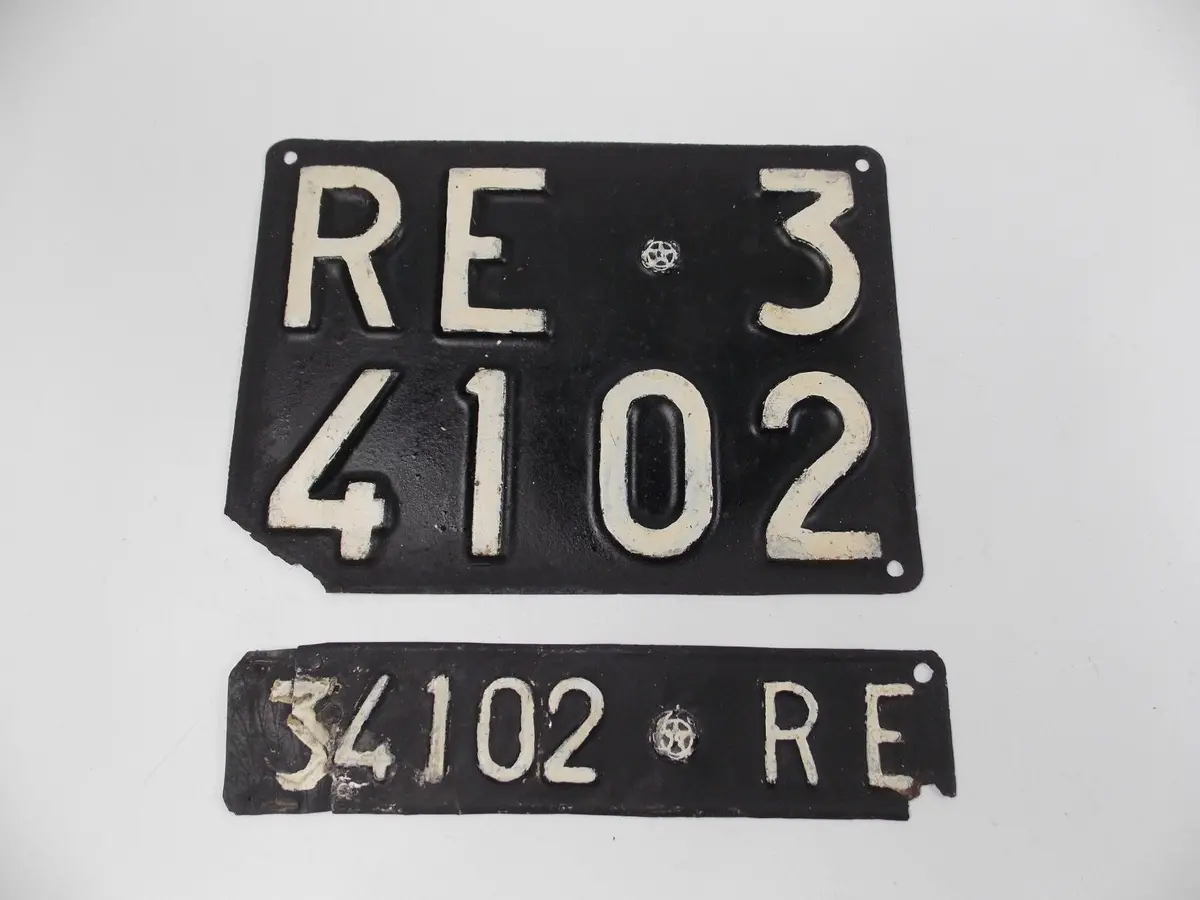1950'S Vintage Italian Steel License Plates Front Rear Ferrari Porsche Lancia Mg 1