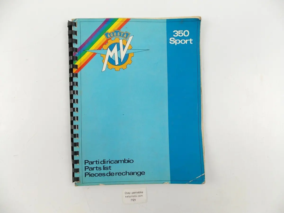 1978 Agusta Mv 350 B Spare Parts Catalog Book Manual+Price List English Italian 1