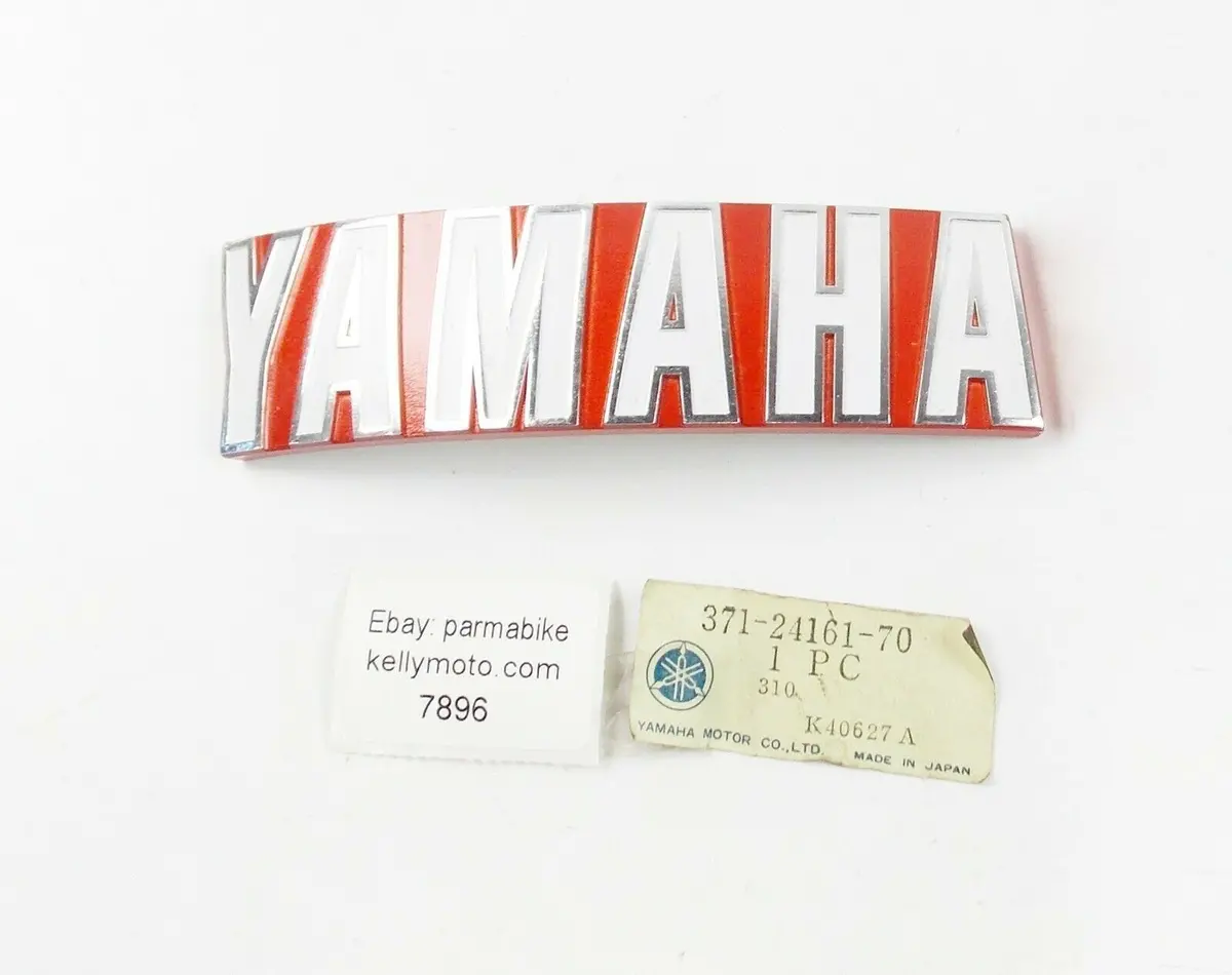 Nos Oem Yamaha 1973 1974 Tx500 1975 Xs500 Red White Lh Tank Emblem 371-24161-70 1