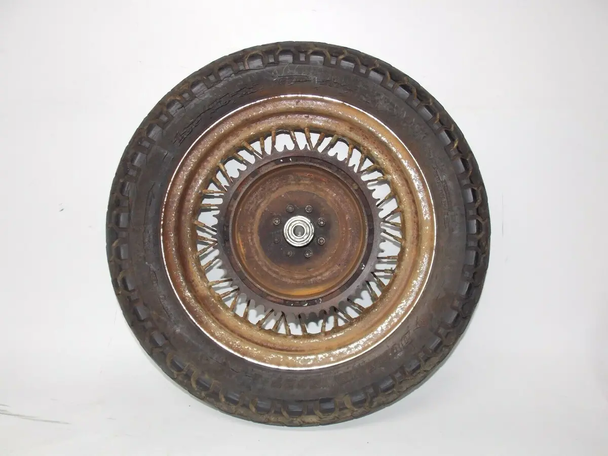 1960'S Harley Sportster Ironhead 16" Rear Wheel Rim 51T Sprocket Hub Spokes 1