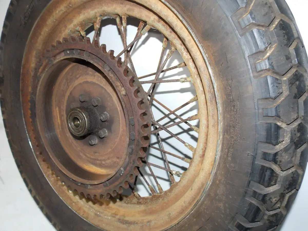 1960'S Harley Sportster Ironhead 16" Rear Wheel Rim 51T Sprocket Hub Spokes 2