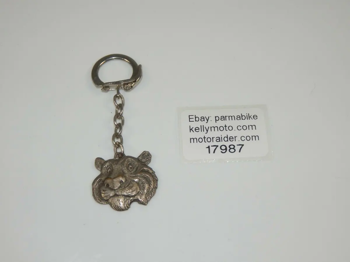 Original 1970'S Esso Tiger Metal Emblem Key Chain Ring Fob  Italy 30X630mm 1