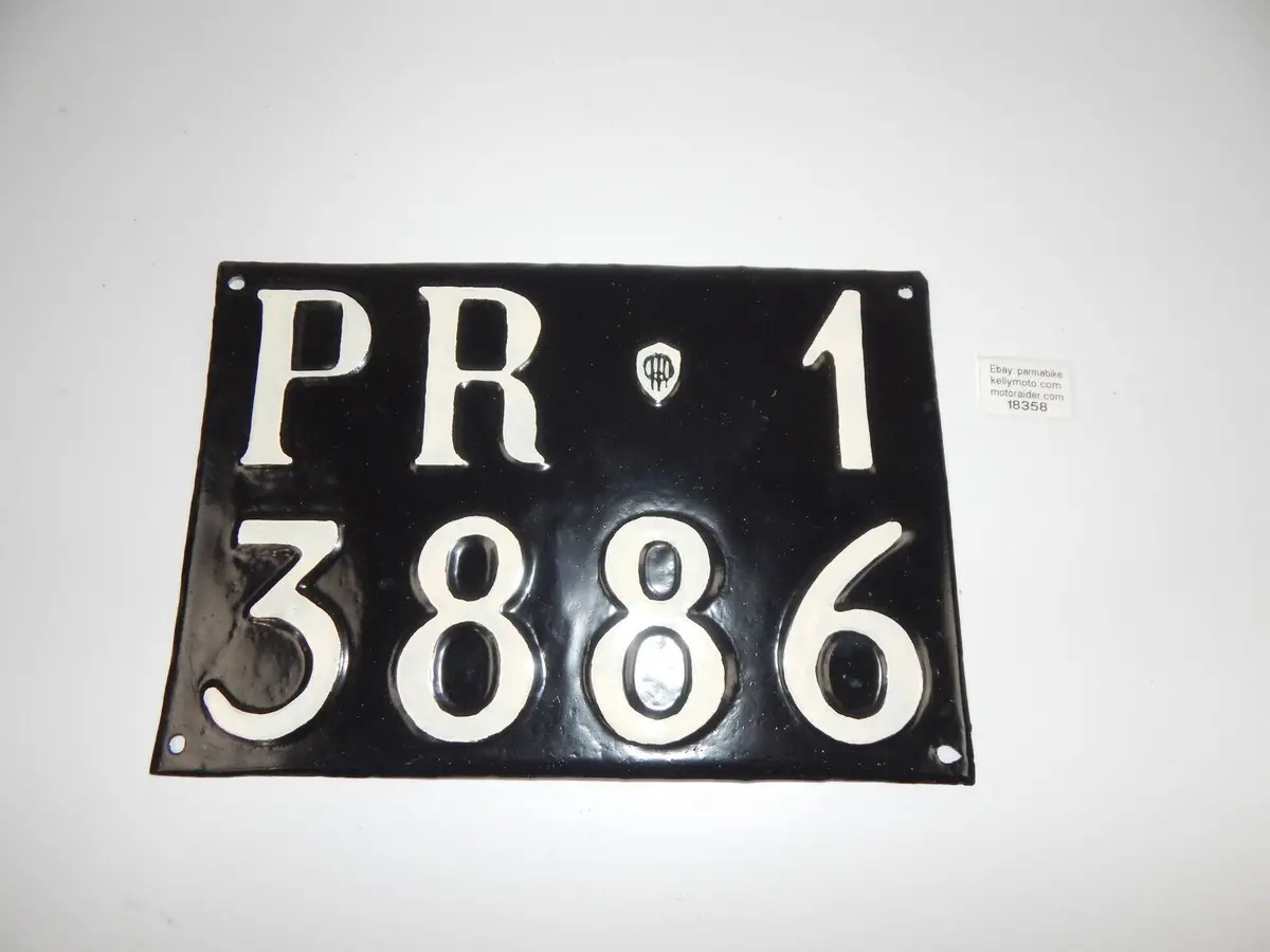 1940'S Parma Italy Metal License Plate Rear Fiat Alfa Lancia 215X315mm Veteran 1