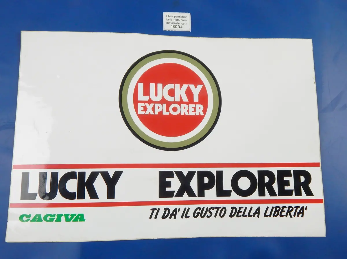 Cagiva Lucky Explorer Sticker Decal Emblem 17X11.5" Elefant Mito Freccia Canyon 1