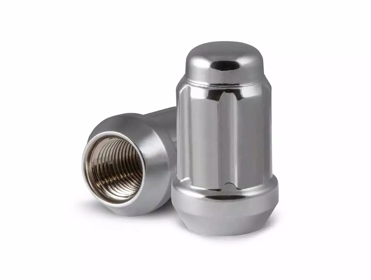 9/16" Chrome Closed End Long Spline 8 Lug Nut Set Of 32 W/ Key - Pt# 8748Lk8-C (G3) 1
