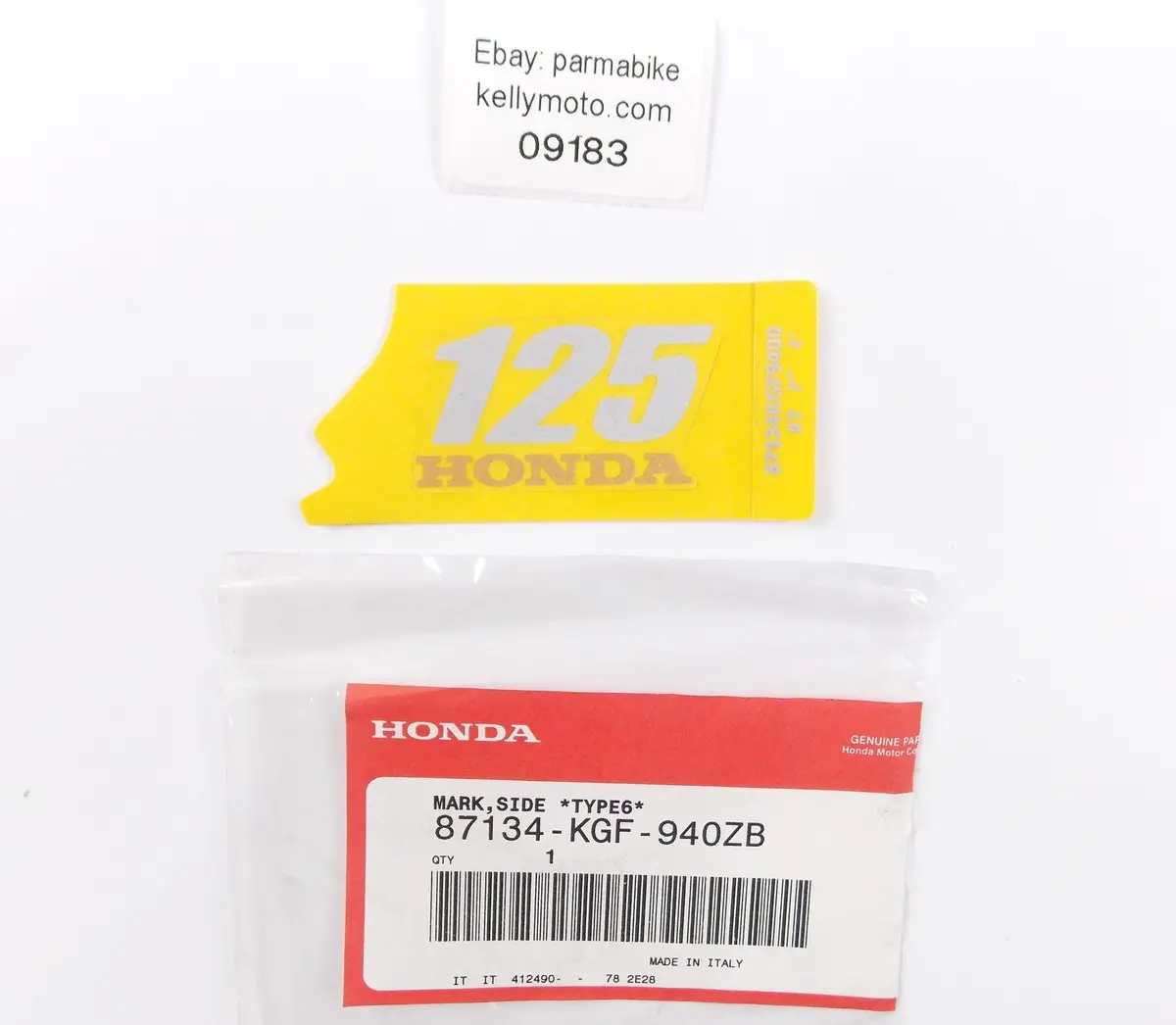 Nos Oem 2003 Honda Nes125 Type 6 Side Cover Emblem Decal Logo 87134-Kgf-940Zb 1