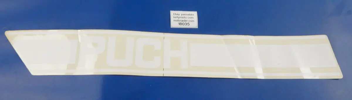 Puch Lh Gas Tank White Clear Sticker Decal Emblem 18X3" Vintage Motorcycle Moped 1