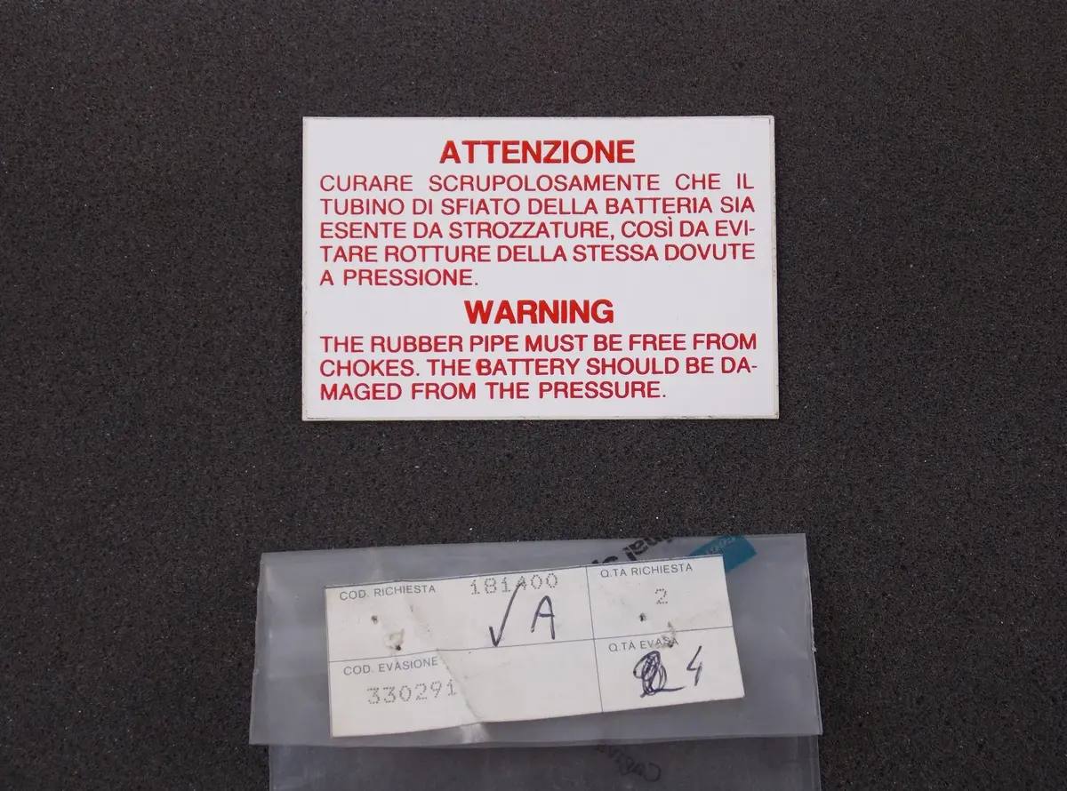 Nos Oem Morini 1988 Excalibur 350  501 Rlx Battery Installation Sticker 330291 1