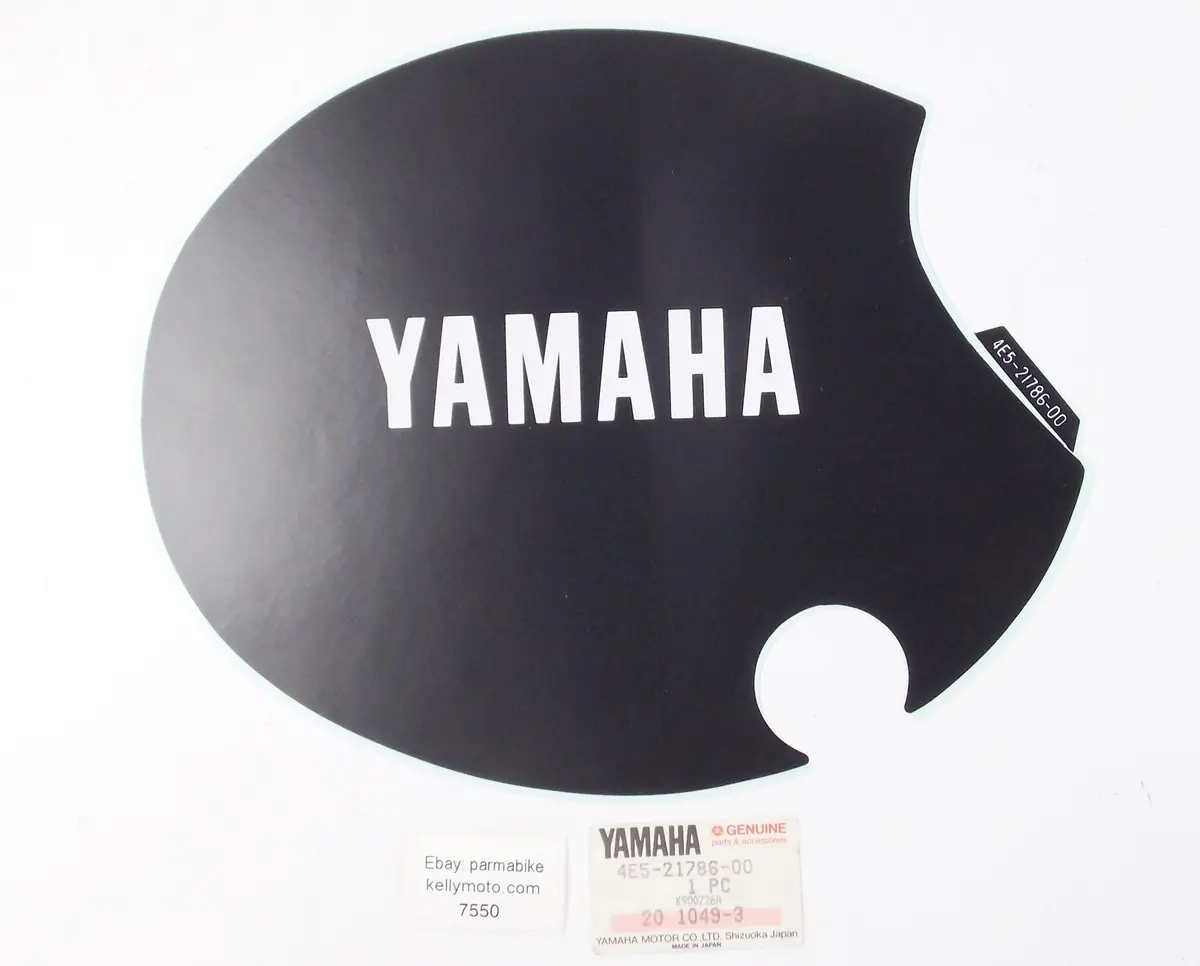 Oem 1986-1989 Yamaha Xt500 Left Side Cover Emblem Sticker Logo Decal 4E5-21786 1