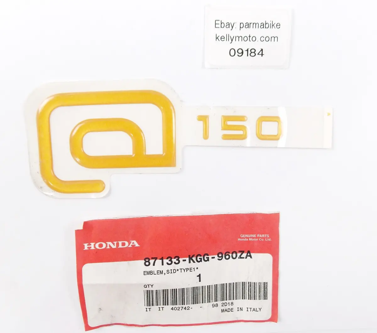 Nos Oem 2000 Honda Nes125 Type 1 Side Cover Emblem Decal Logo  87133-Kgg-960Za 1