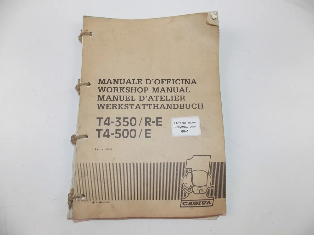 06/1987 Workshop Manual Cagiva T4-350R-E T4-500/E Italian English German French 1