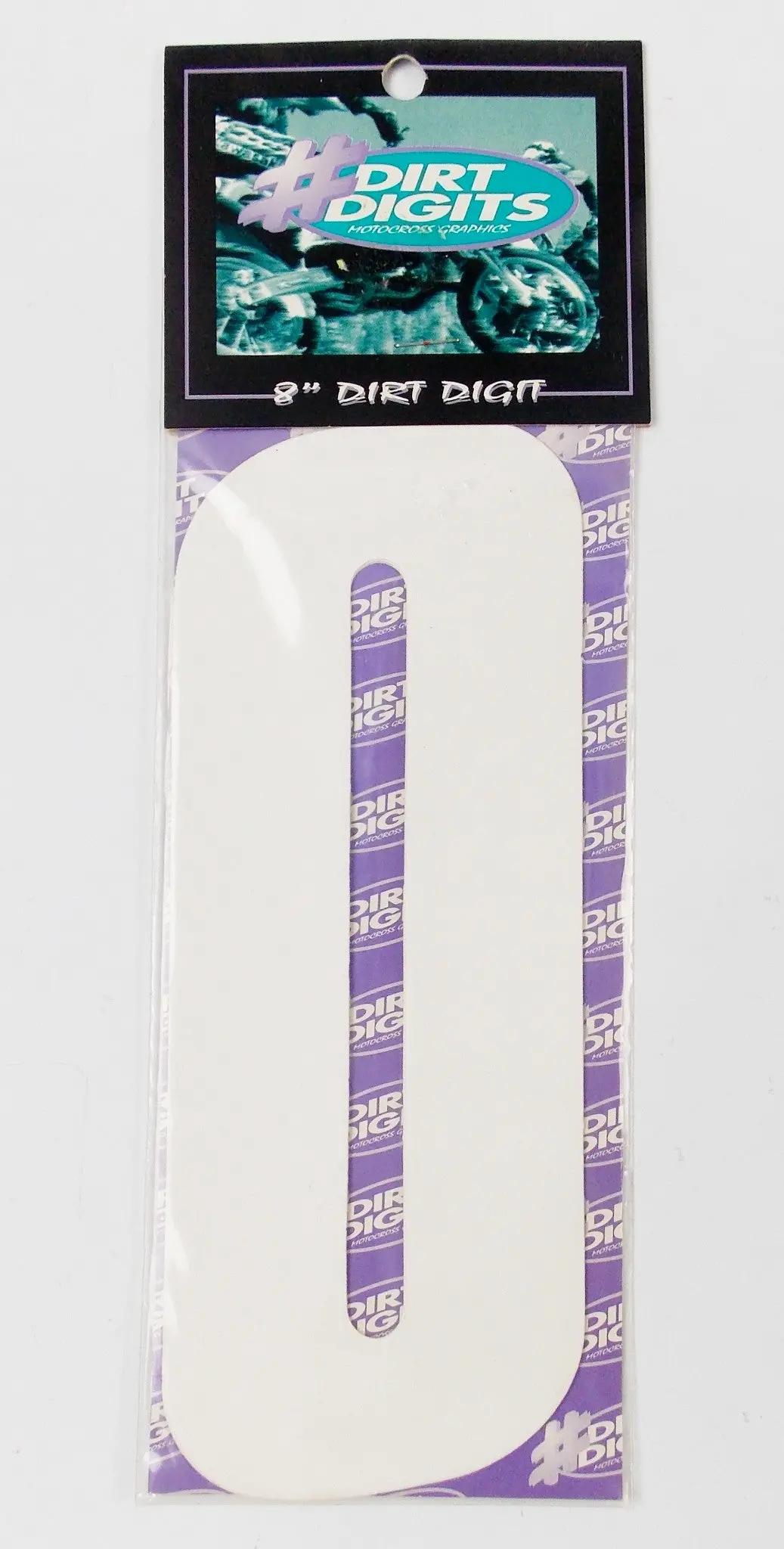 Dirt Digits Front/Side Panel 8" White Sticker Numbers Set "0" 1
