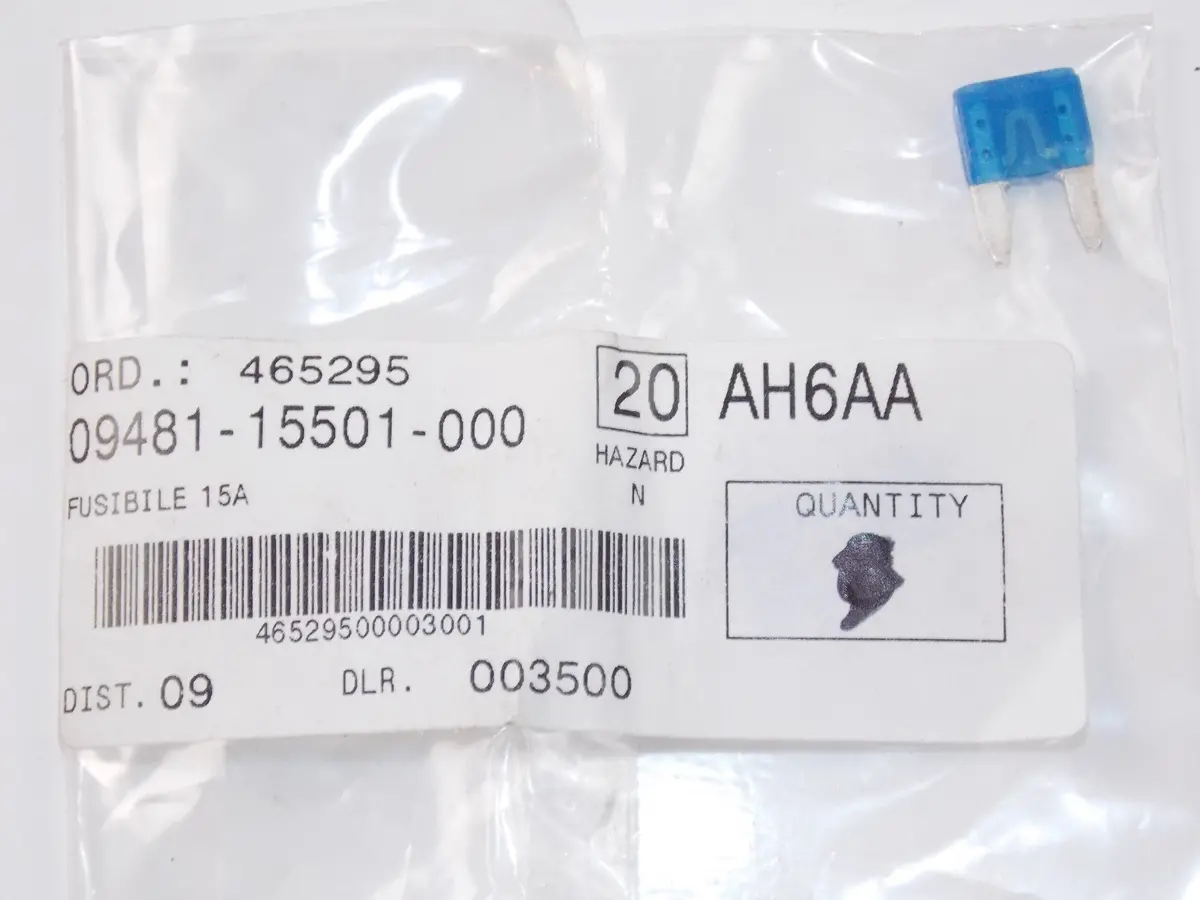 Nos Oem Suzuki 2013 Gsx-R250l3 Wiring Harness Fuse (15A) # 09481-15501-000 1