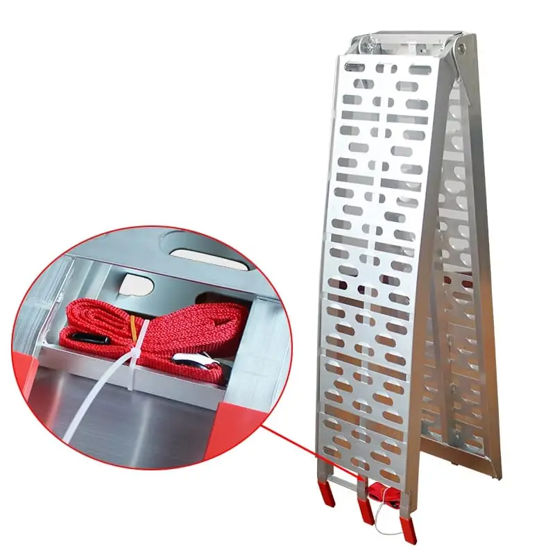 Aluminum Truck Ramps, 750 Lbs. Capacity Folding Loading Ramps, For Atv/Utv/Motorcycle/Lawn Mower/Pickup Trucks/Snow Blower, Lightweight & Portable (1 Piece) 1