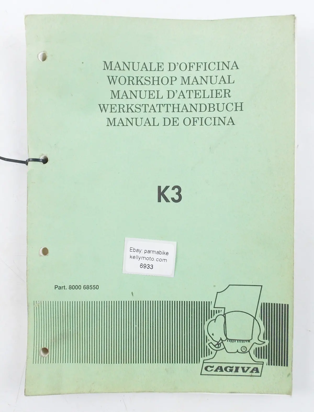Cagiva K3 Workshop Manual Service Book Italian English French German 8000 68550 1