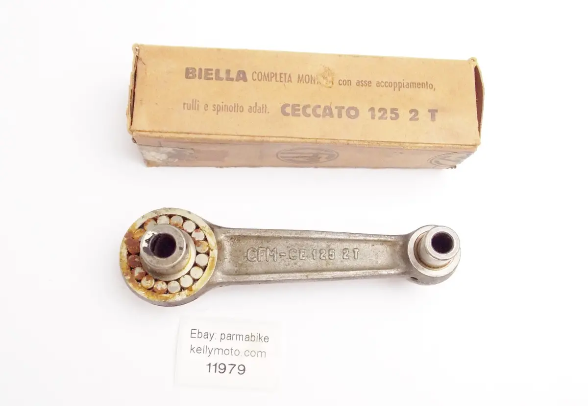 Nos Cfm Piston Connecting Rod+Bearing+Pin Ceccato 125 Cc. 2-Stroke Motor Engine 1