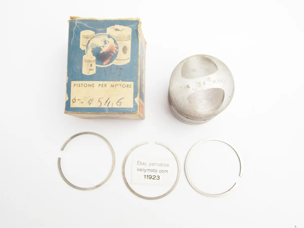 Nos Asso Werke Mondial 125 Champion Piston + Rings Set Diameter 54.6 Mm 1
