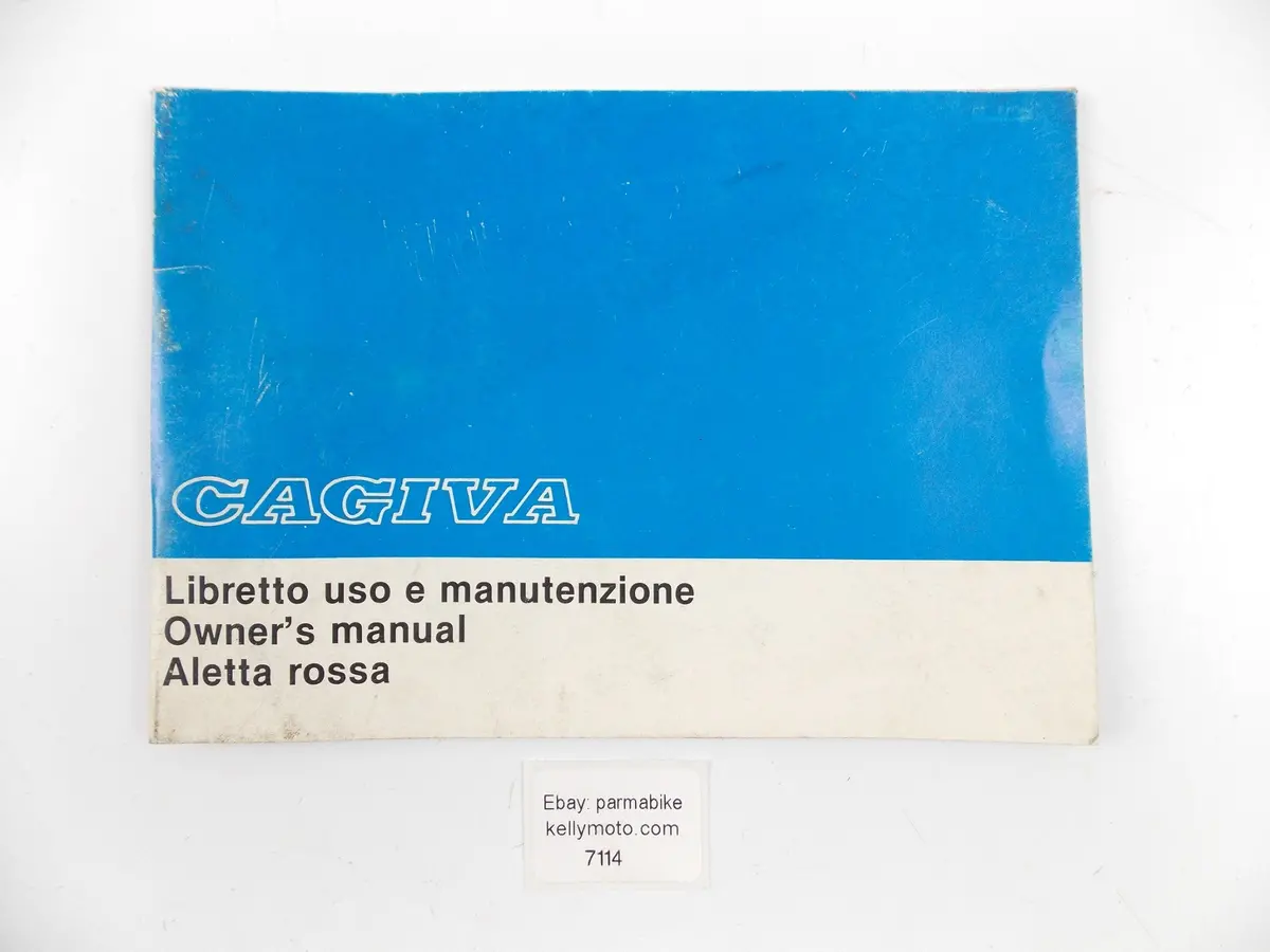 Cagiva Aletta Rossa Owner Manual Book Catalog  Italian  English 37142/83 1