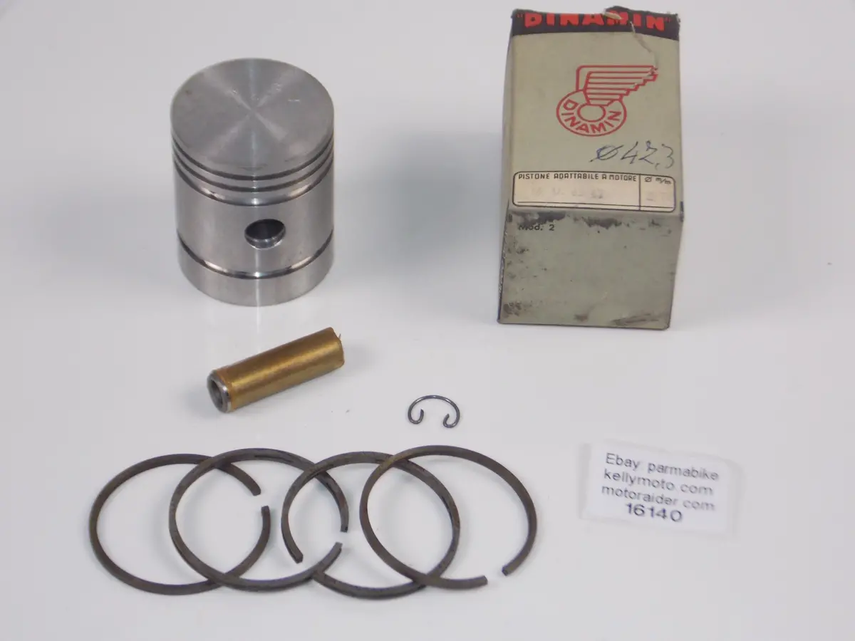 Nos Dinamin Motocycles Piston 47.3 Mm+Rings+Pin 12Mm+Circlip Mv 83 4T #16140 1