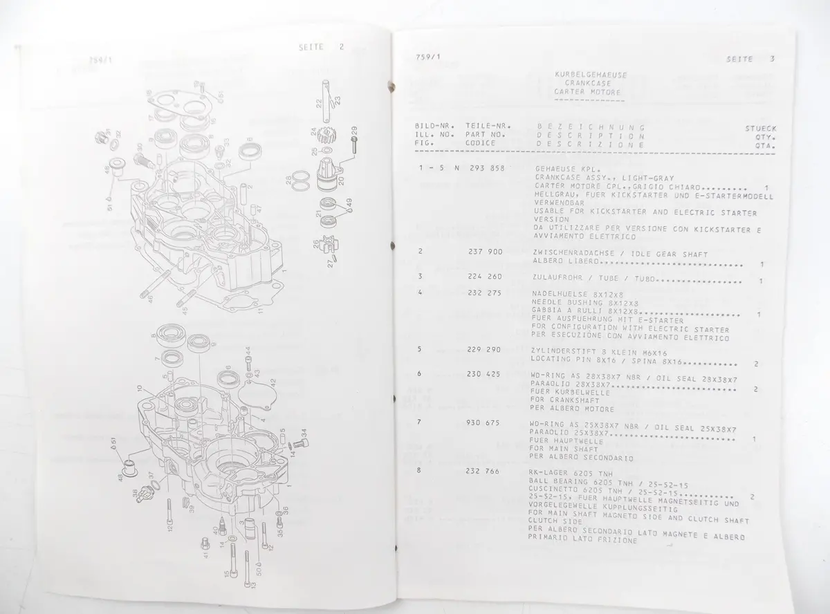 Aprilia Rx 125/Tuareg Rally 125 1991 Spare Parts Catalog Book Manual 759 2