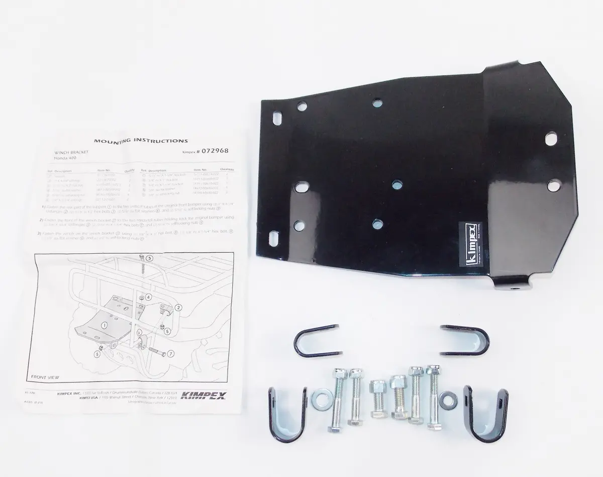 Nos Kimpex Mounting Winch Bracket Plate Mount Honda 400 450S Quad 81-178 072968 2