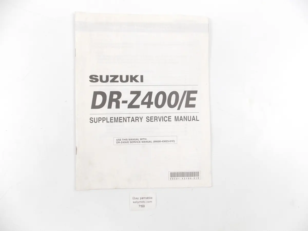Suzuki Supplement Service Manual Book Catalog Dr-Z400/E English 99501-43100-01E 1