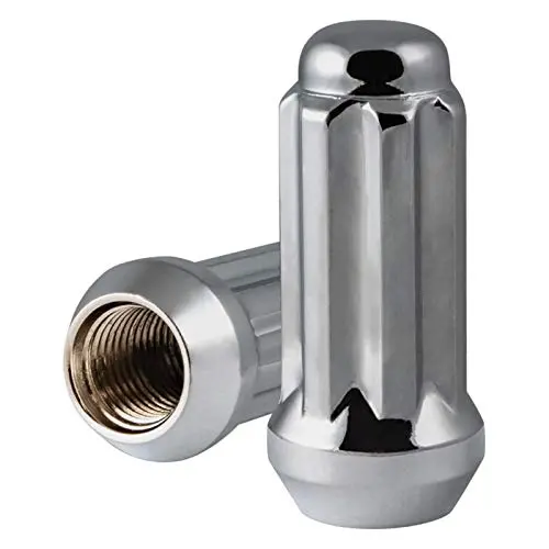 14Mmx1.5 Chrome Closed End Long Spline 8 Lug Nut Set Of 32 W/ Key - Pt# 8744Lk8-C (G3) 1