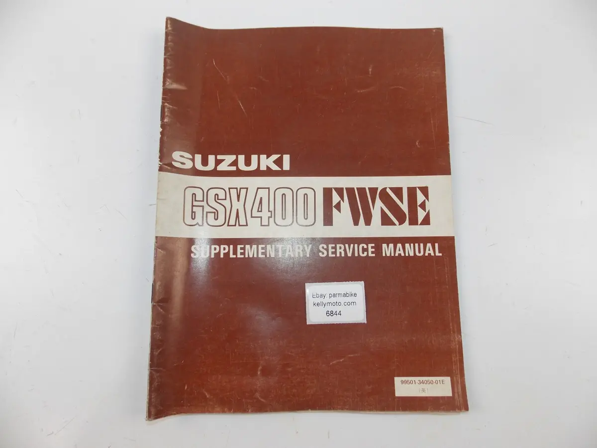 07/1984 Supplementary Service Manual Catalog Book Suzuki Gsx400 Fwse English 1